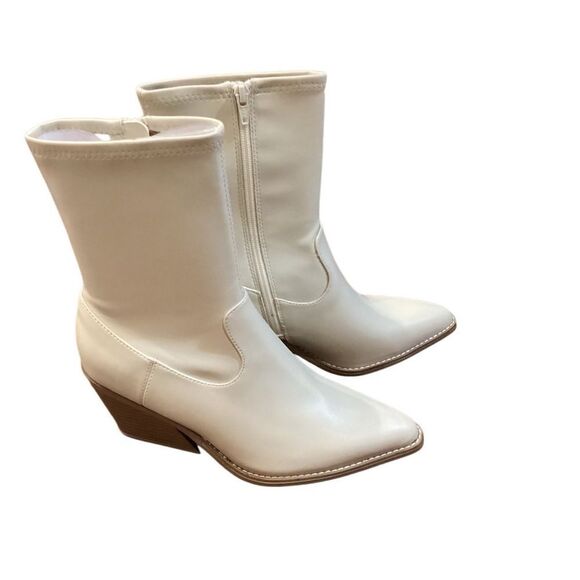 Universal Thread Women's Mid Calf Chunky Heel Boots Leather Memory Foam Size 8 - Picture 11 of 13